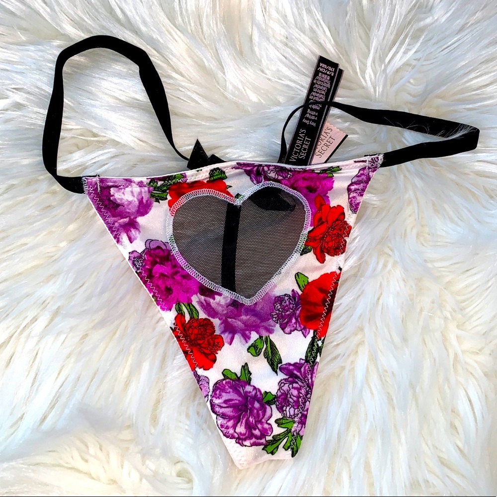Victoria's Secret Love V-String Very Sexy Thong Panty Lace Mesh Underwear